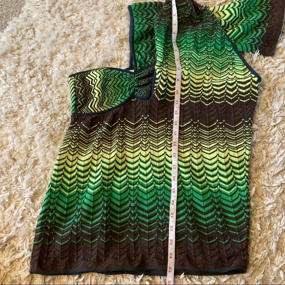 Missoni One Shoulder Knit Top Green Sz 6 - Picture 5 of 9